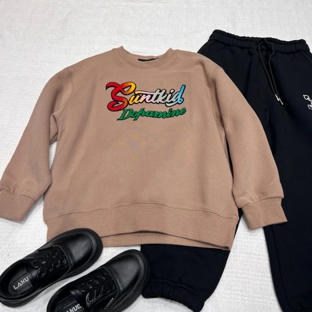 10213高端童装时尚百搭秋冬新品加绒圆领卫衣A14-2-4