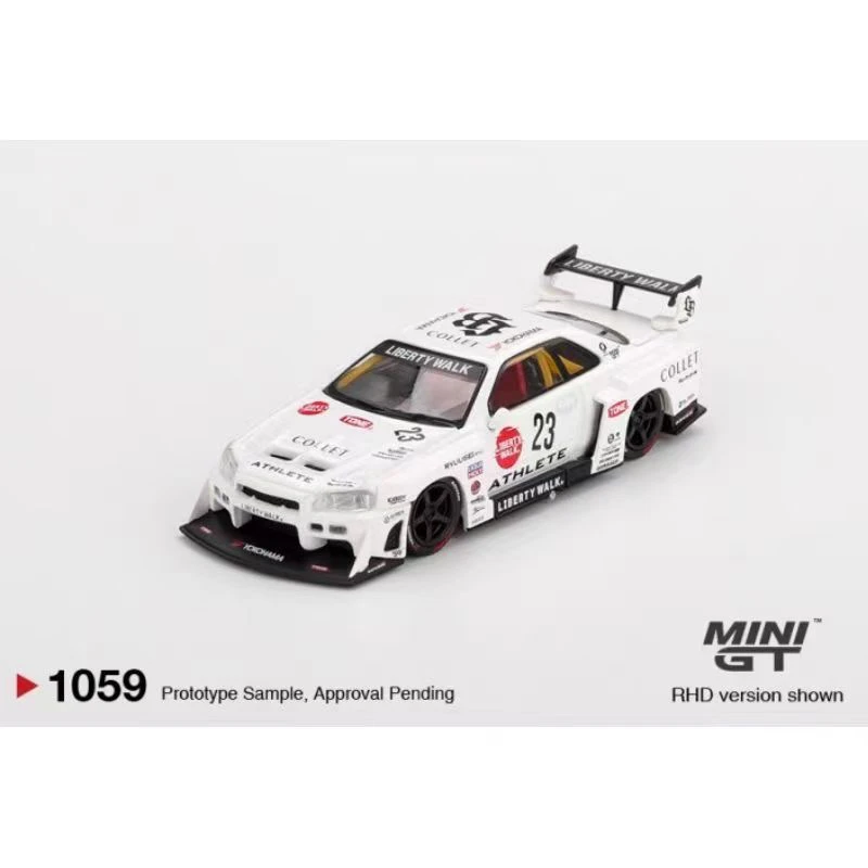 MINIGT 1:64 日产 尼桑 LB-ER34宽体剪影合金汽车模型 1059
