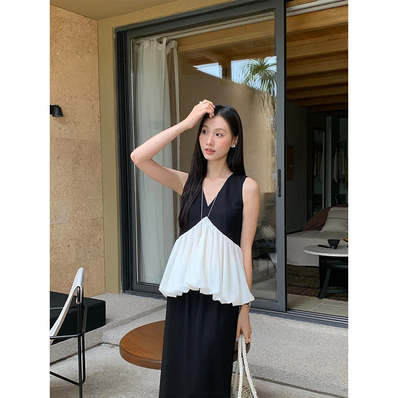 气质法式修身型宽松极简风小众花房少女吊带背心吊带通勤显瘦时尚