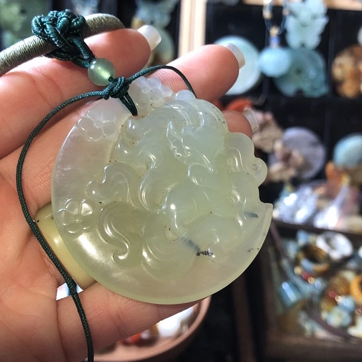 岫玉未镶嵌岫玉耳环