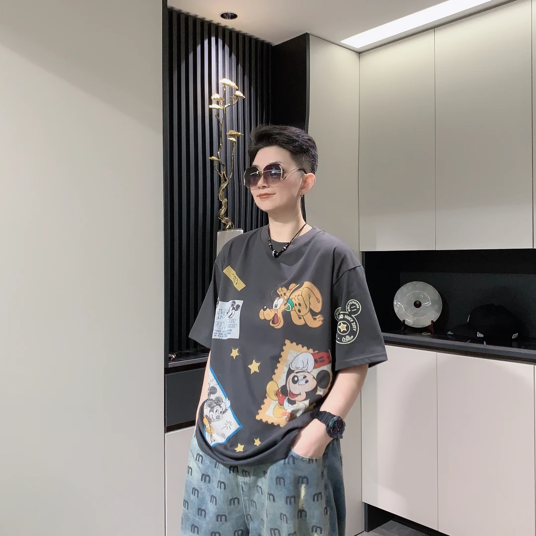 【六哥原创】潮流设计款春季圆领宽松卡通米奇个性休闲百搭短袖T恤