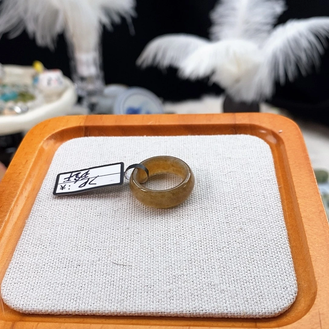 和田玉未镶嵌戒指r21金桔糖轮胎16.3