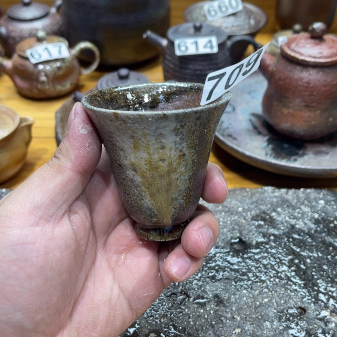 手工制作柴烧茶杯微瑕709