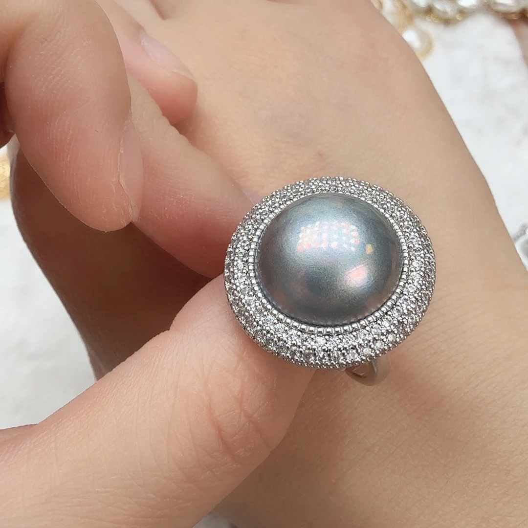 拼合珍珠（马贝珠）戒圈未镶嵌