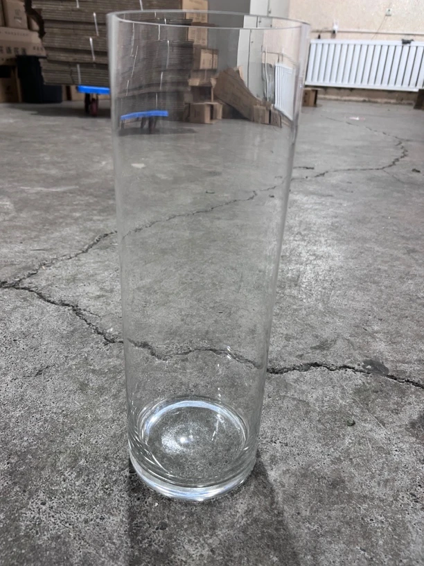 {旧}透白玻璃花瓶 高度35cm 口径12cm