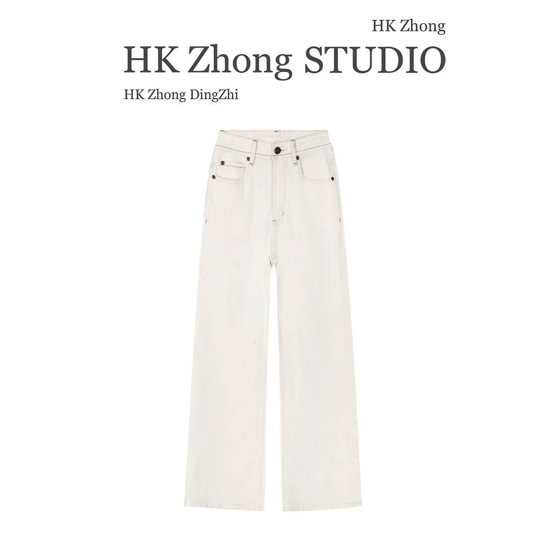 【国外】重磅莱卡-门店同款-伦?敦弹力阔腿牛仔裤女16137