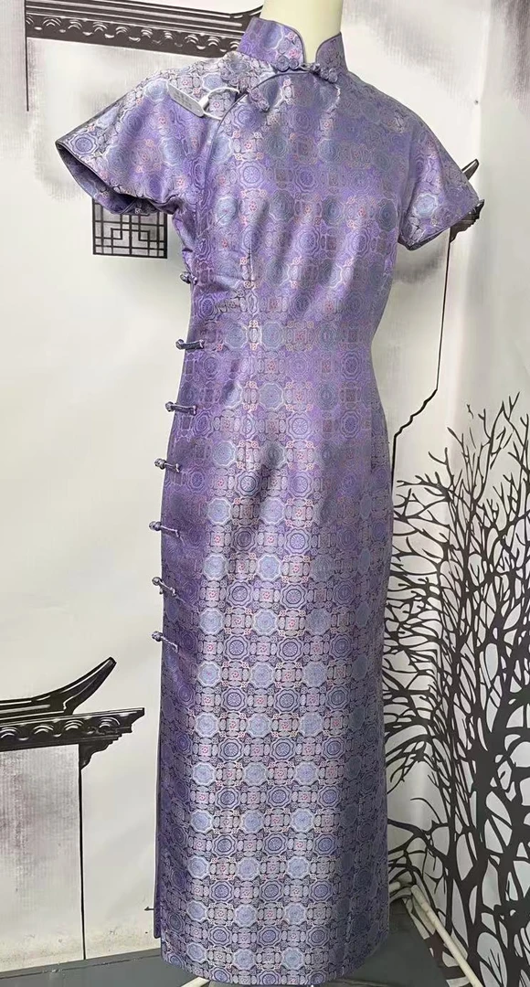 《时来运转连肩三分袖》宋锦旗袍古典春季非遗显瘦新款100桑蚕丝