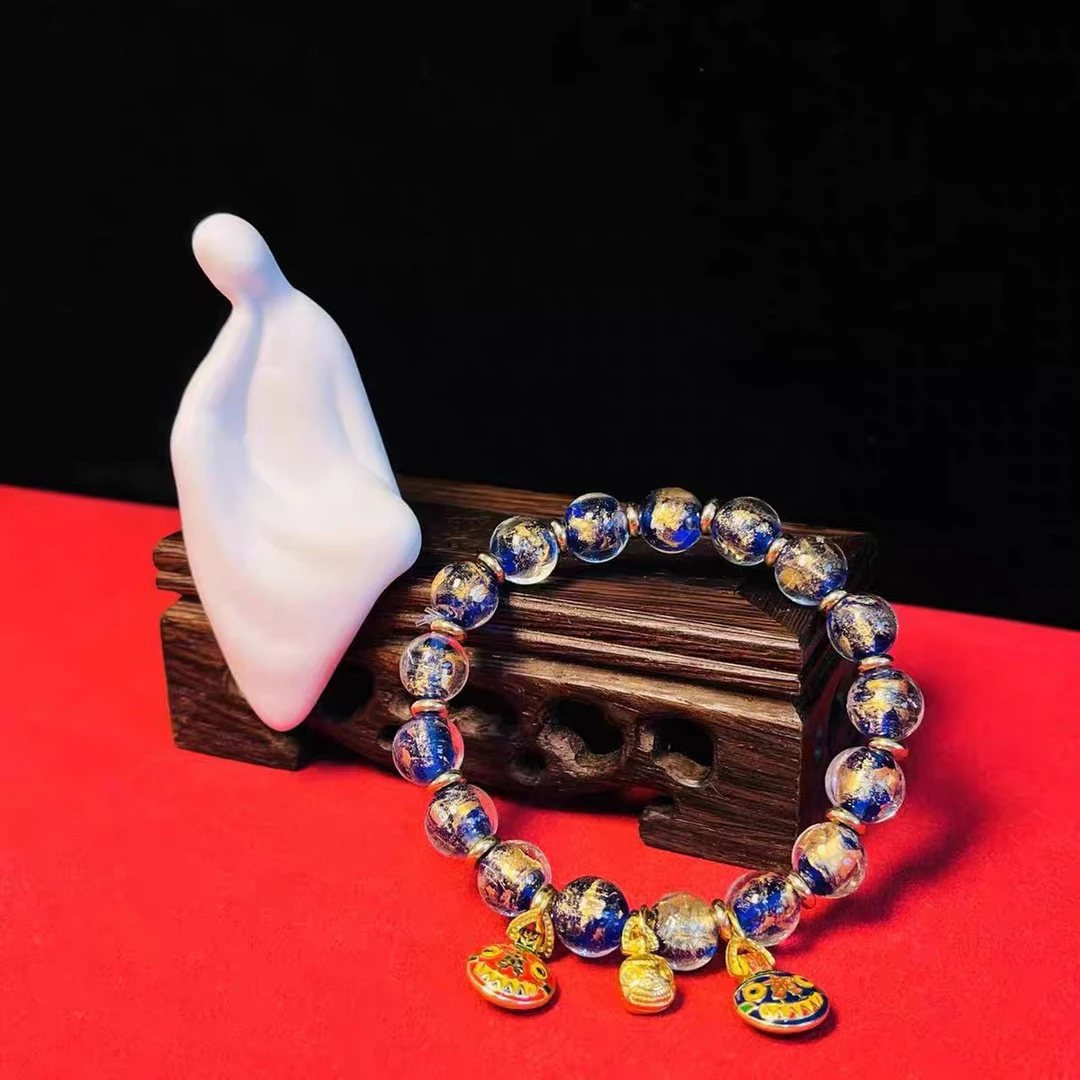 108紫金夜光香灰琉璃精品手串yw108（无礼盒）