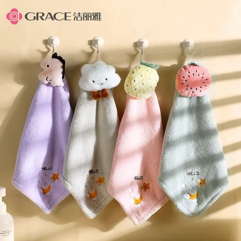 洁丽雅擦手巾柔软可爱家用卫生间吸水创意脸速干加厚擦手方巾