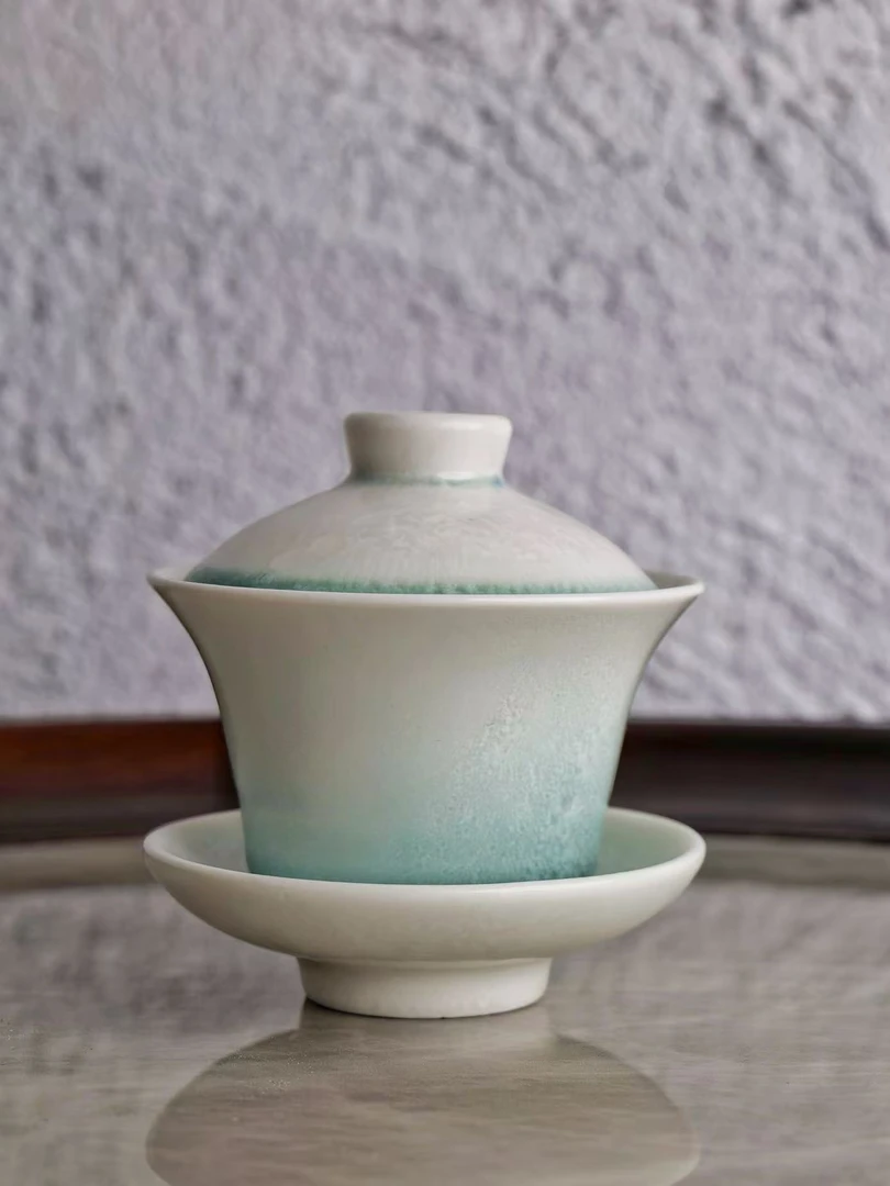 窑变三才盖碗家用单个高档精致功夫茶具陶瓷泡茶碗