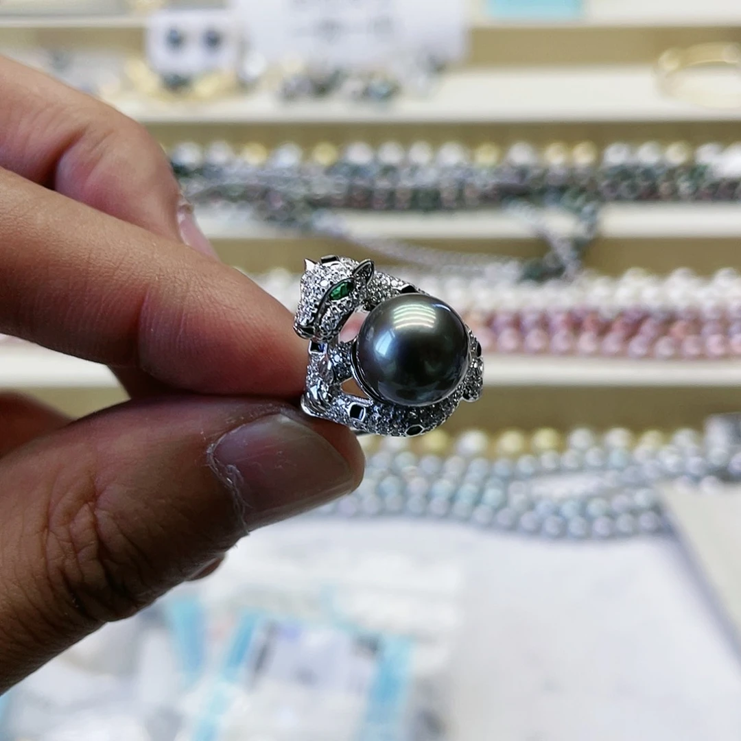 海水珍珠戒指银S925镶嵌