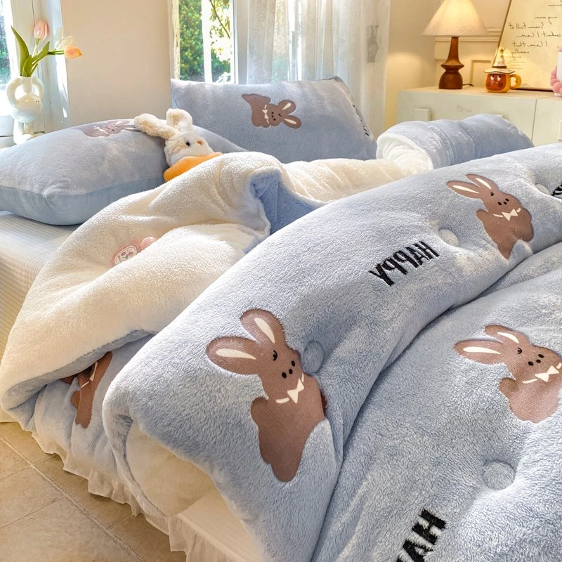 牛奶绒被子加厚保暖双面绒冬被学生宿舍单人被芯加绒被褥家用床品