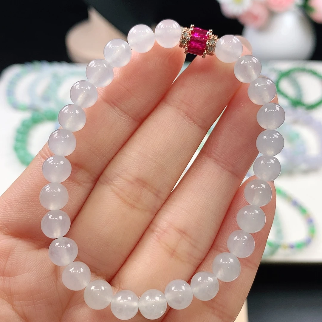 翡翠未镶嵌手链6.5mm