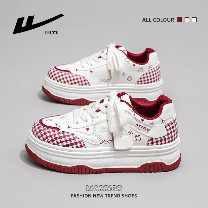 回力女鞋小白鞋2025新款原创卡通兔厚底百搭轻便软底舒适运动板鞋