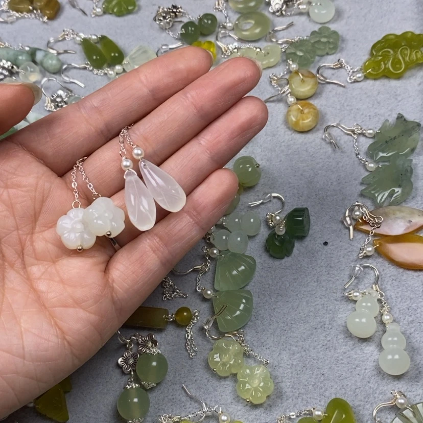 【闪购商品】蛇纹石玉挂件耳饰耳环项链未镶嵌?****?