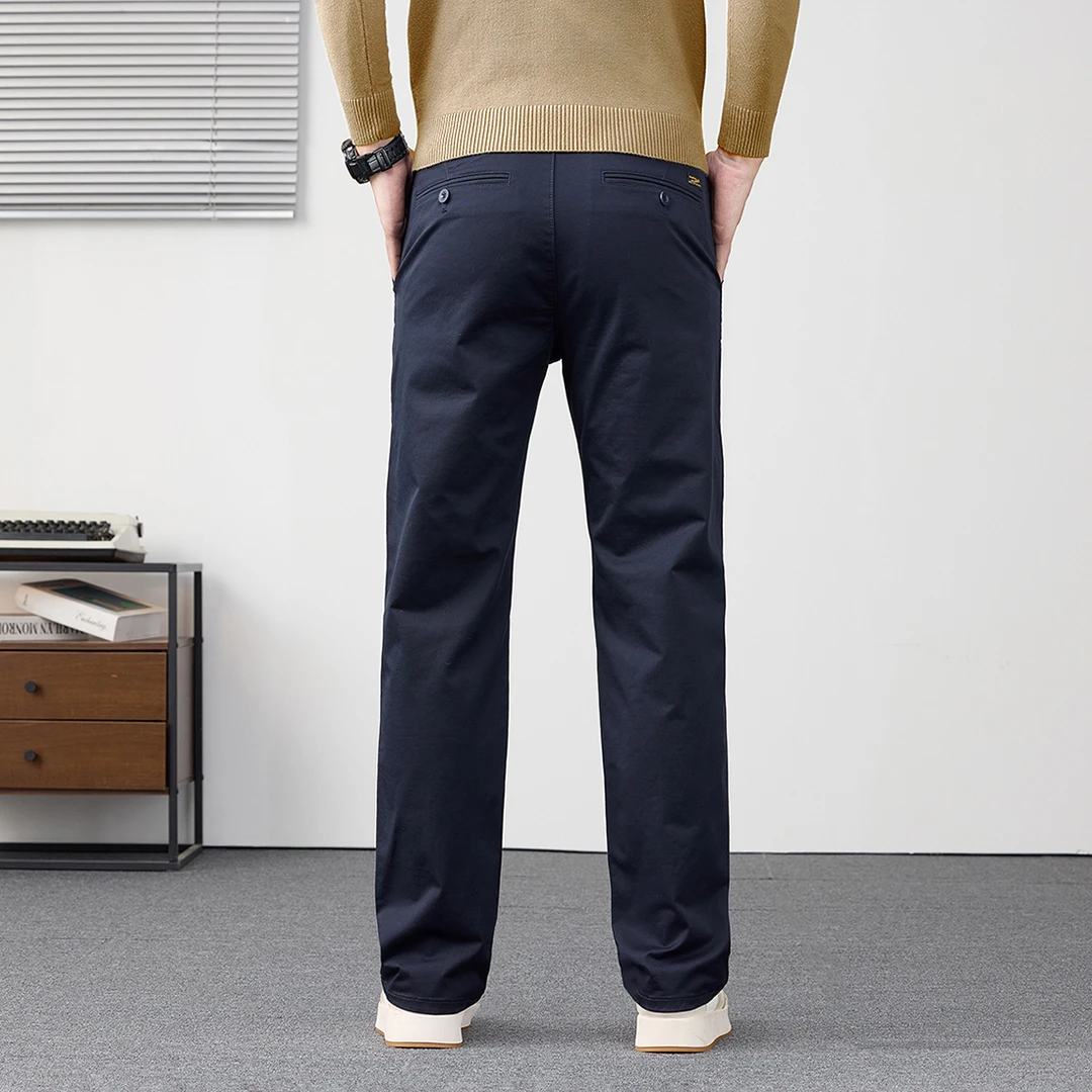 男装长裤子秋季新款纯棉弹力休闲裤男士宽松时尚百搭春秋款直筒裤