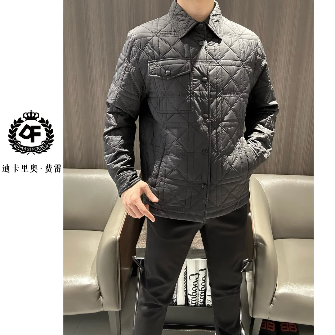 575 迪卡里奥·费雷/25秋冬新款男士商务休闲翻领棉衣夹克外套