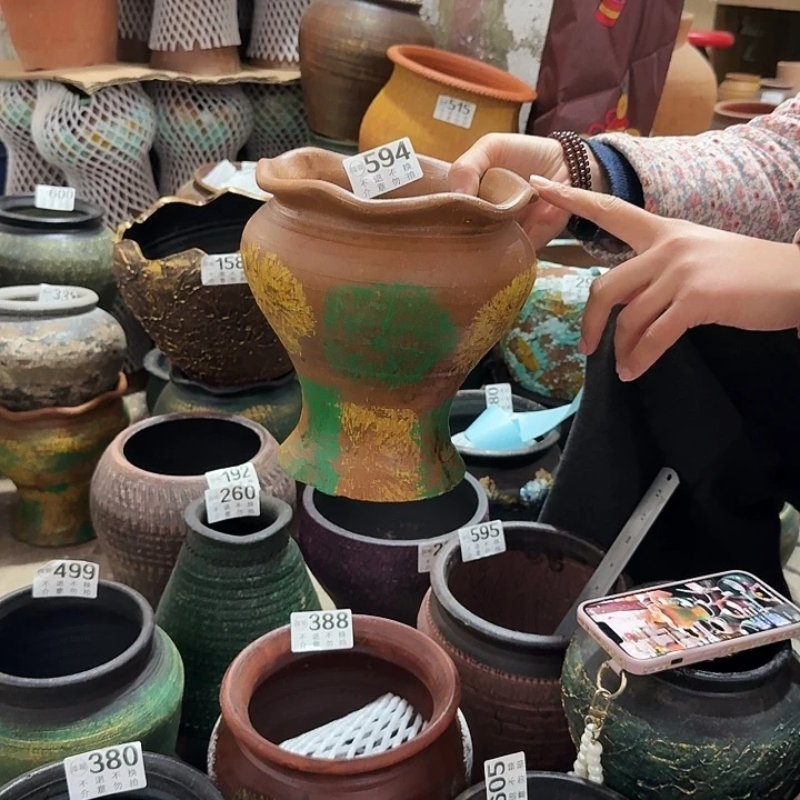 瑕疵彩绘花边594高度19口径18