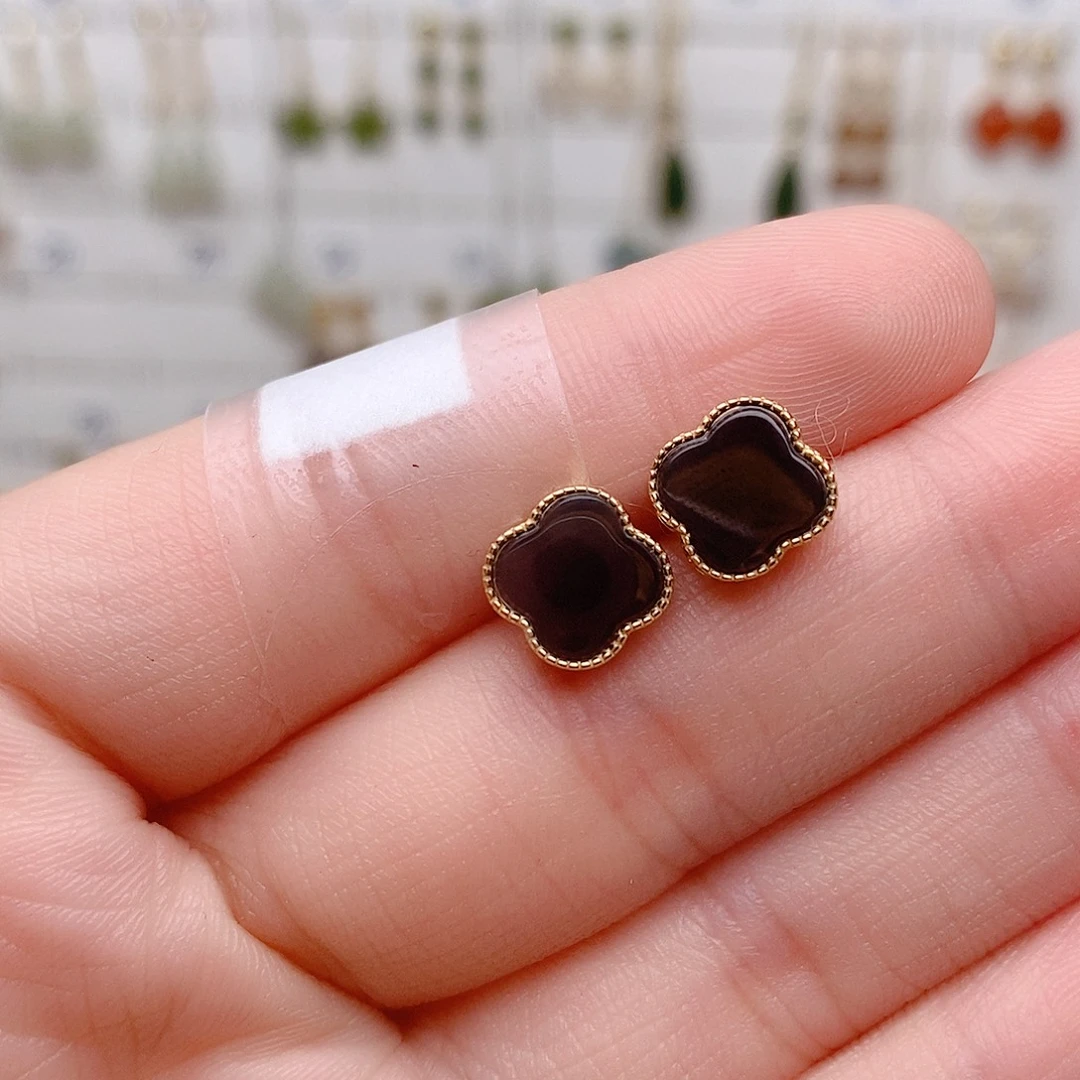 和田玉银S925镶嵌耳饰