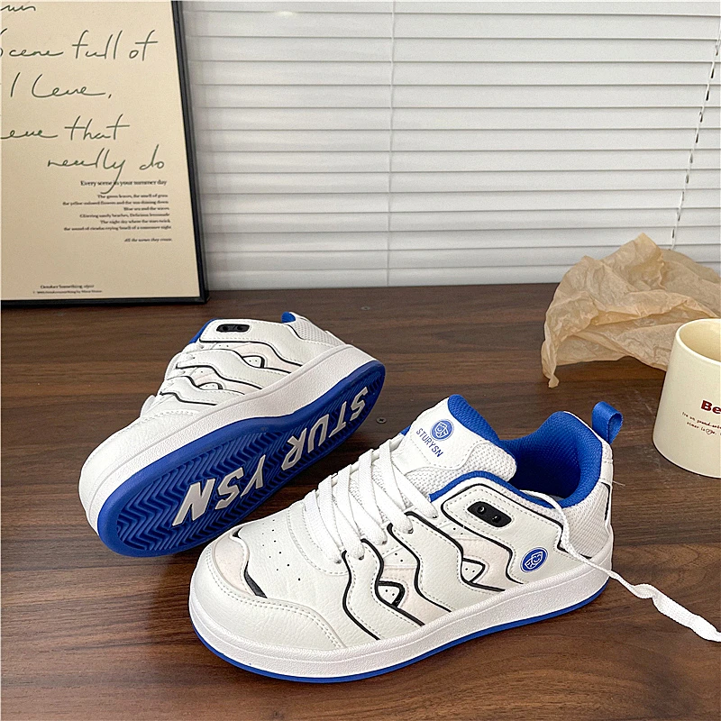 易少年 白宝蓝面包鞋女ins潮2025冬季新款板鞋小众百搭休闲小白鞋