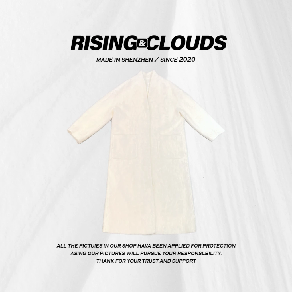 RISING&CLOUDS【北海道】轻奢＂拉毛羊绒+羊毛＂法式大衣120036