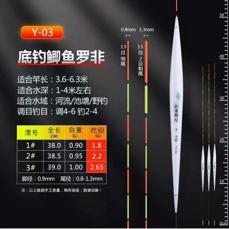 高灵敏全水域孔雀羽浮漂野钓黑坑鲫鲤综合浅水底钓罗非短漂AL-Y03