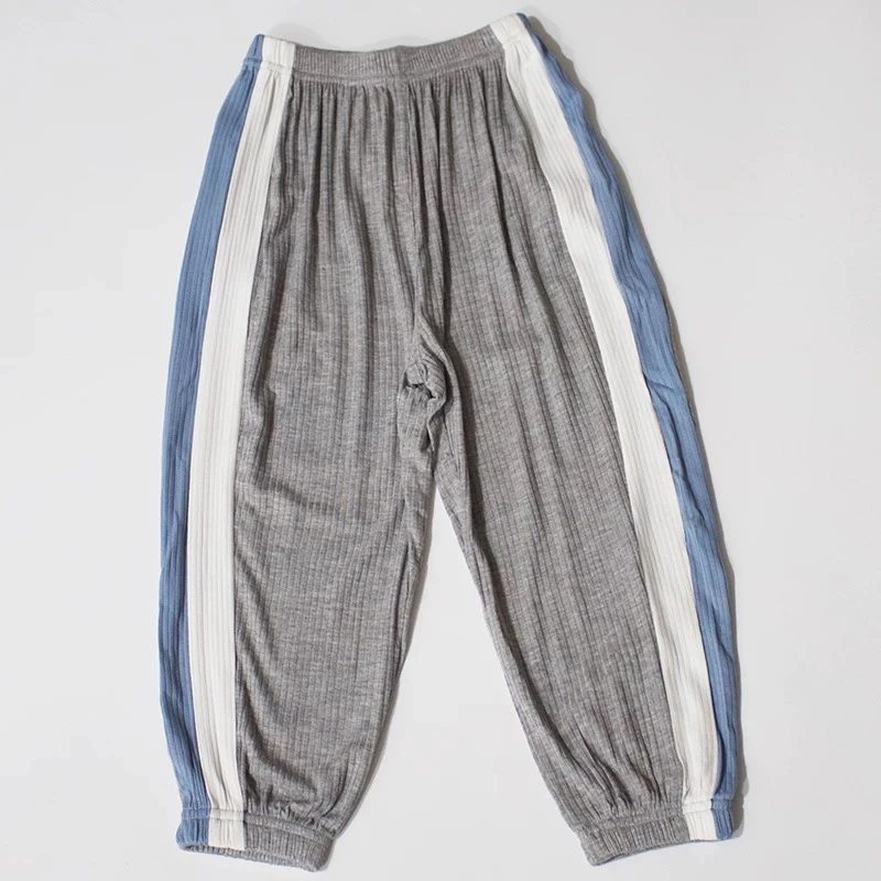 新店福利夏季薄款儿童防蚊裤抖抖裤长裤冰丝坑条柔软弹力运动裤