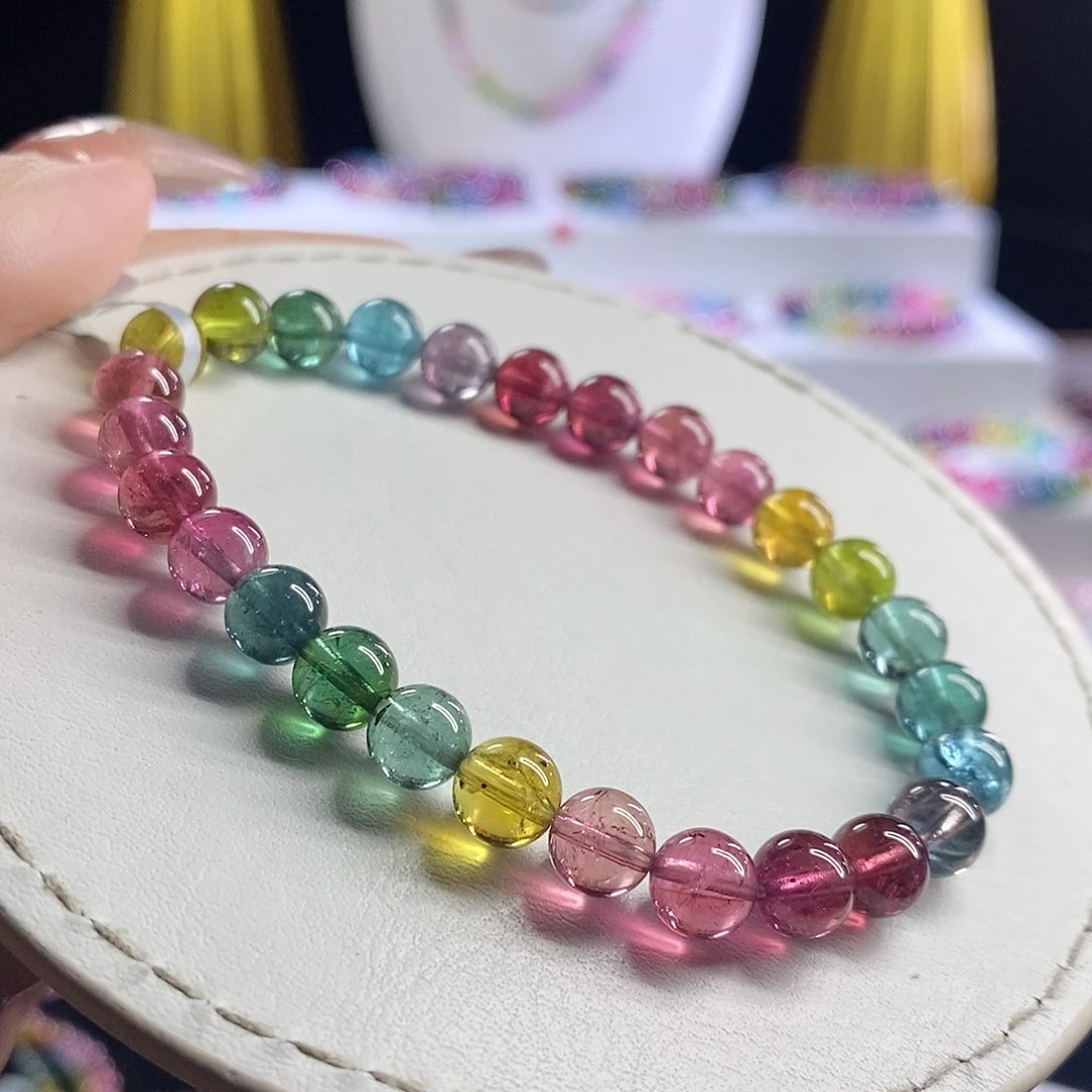 未镶嵌手链碧玺艳丽色标