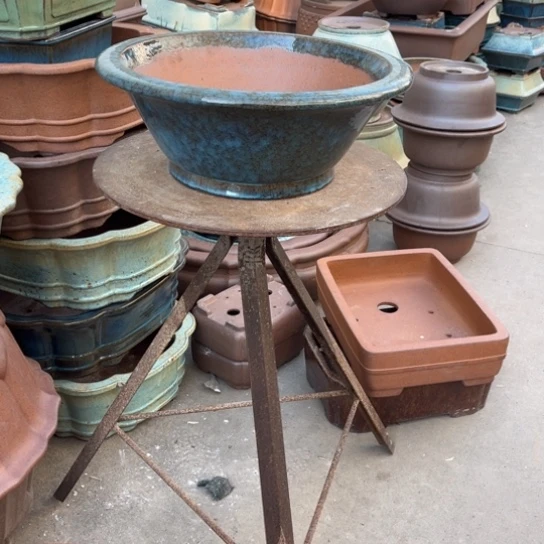 紫砂花盆翻*车高温釉盆