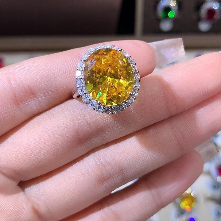 925银金丝雀黄戒指