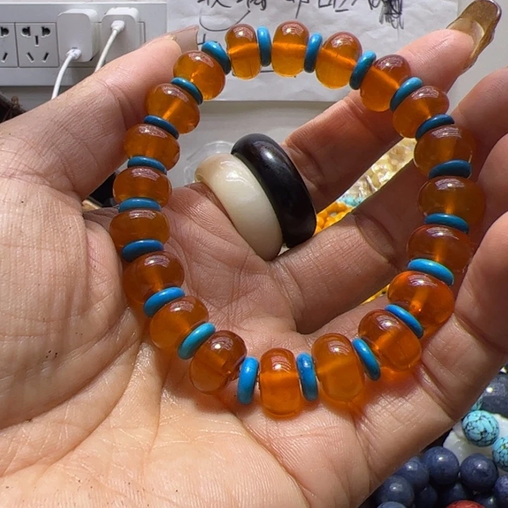 玻璃1.2算盘纯色满城手串