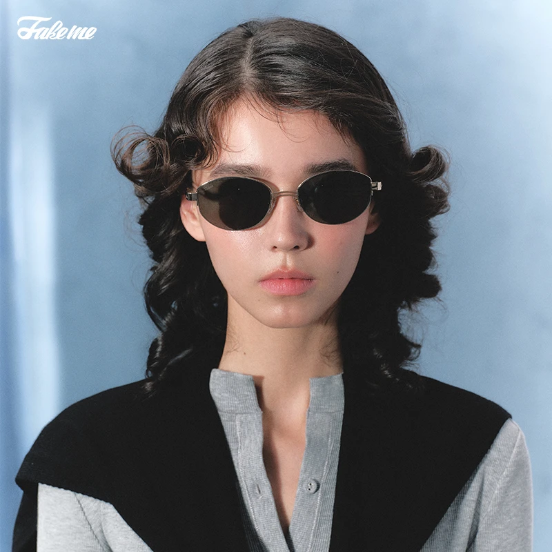 Fakeme（达人专属）防紫外线老钱风墨镜太阳镜ins风白月光backbone