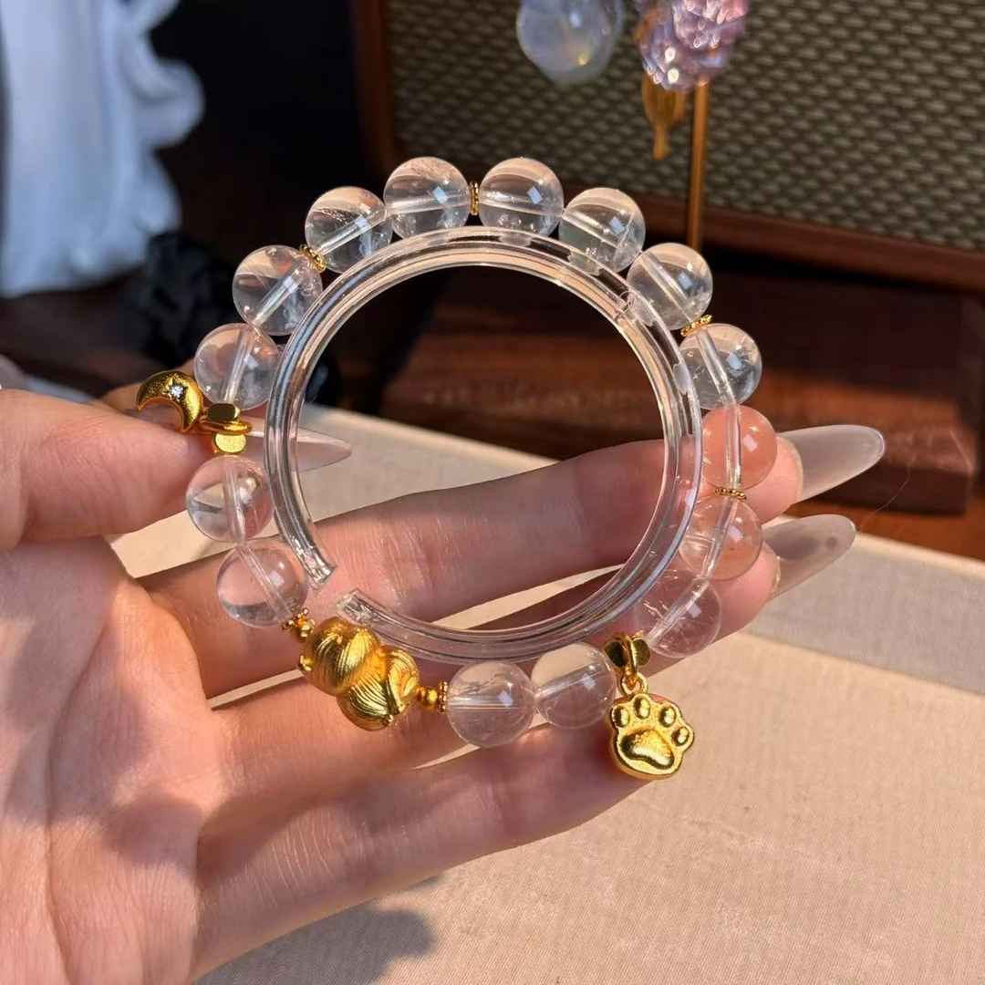 星光粉水晶手串手链 W50