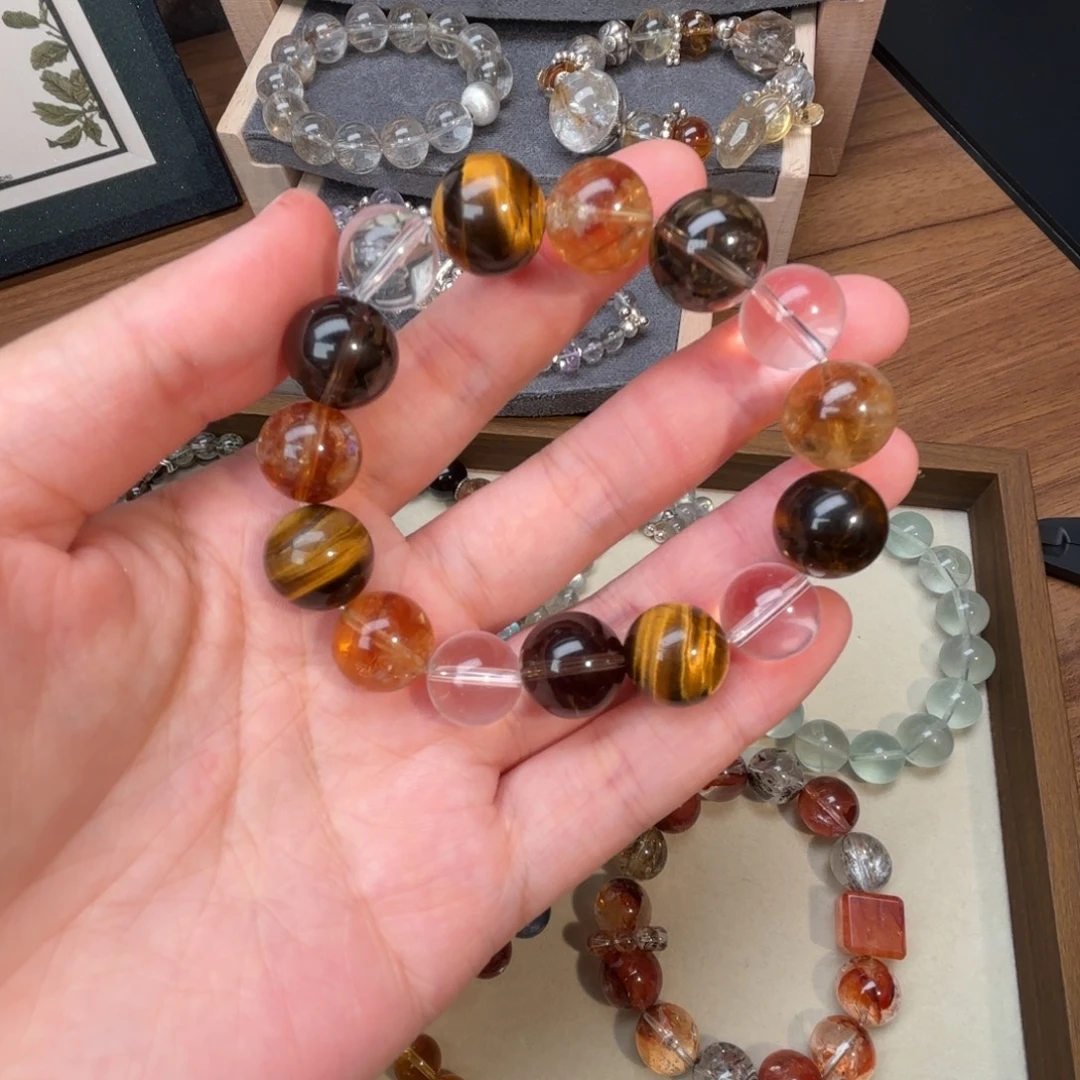 手链水晶未镶嵌天然水晶茶色系列手串