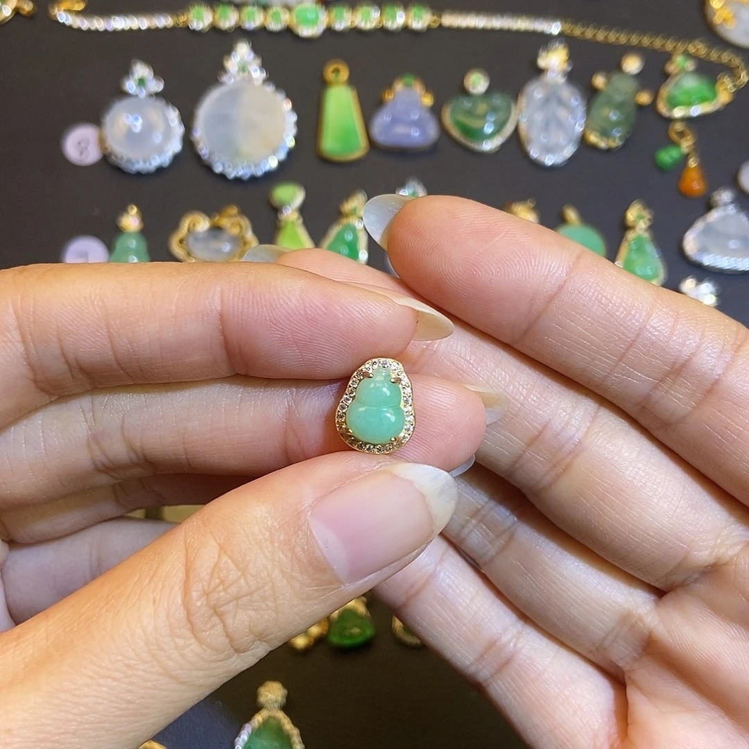 翡翠银S925镶嵌吊坠(不含链)