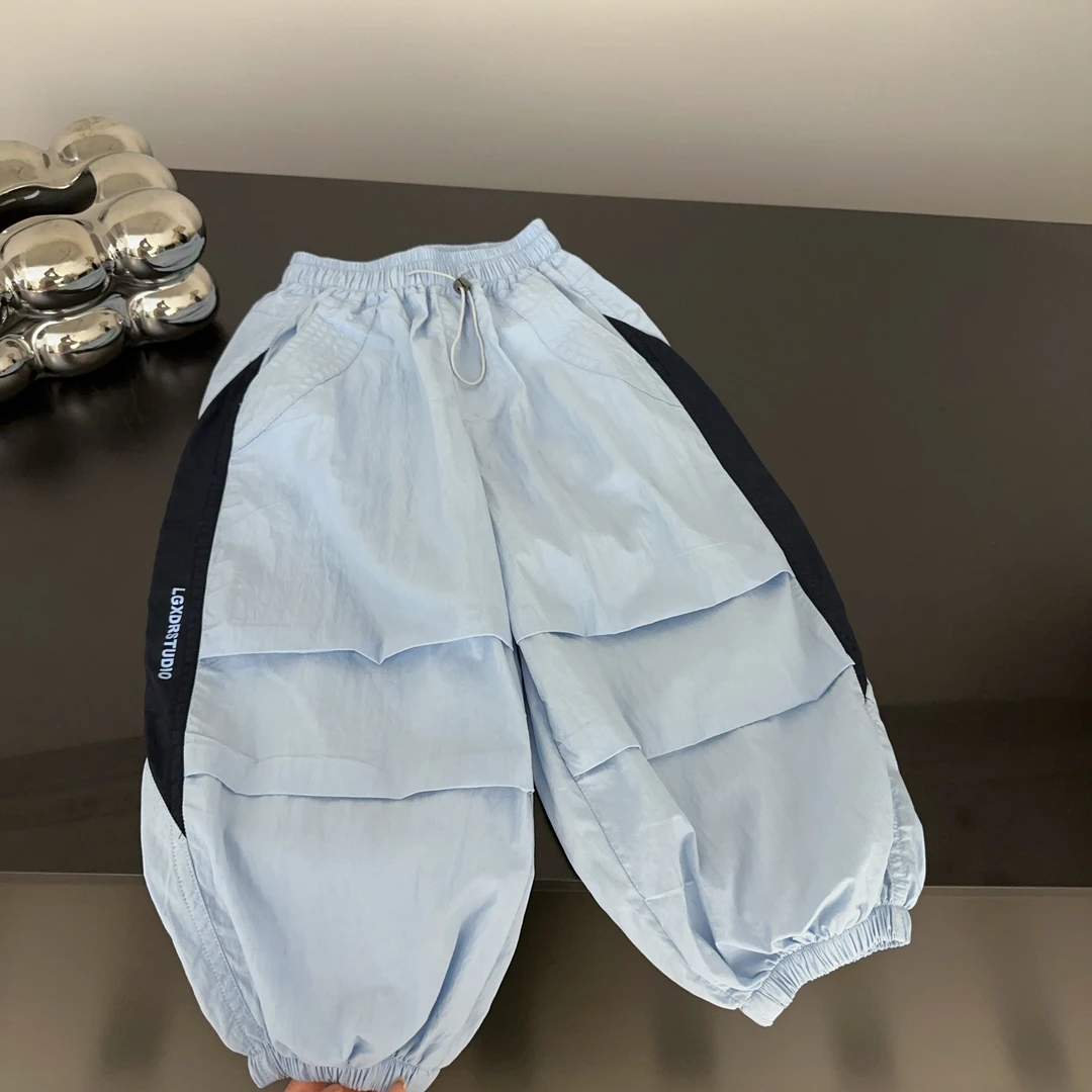 【两个小盆友】2025儿童夏季时尚轻薄休闲百搭宽松潮流运动裤4929