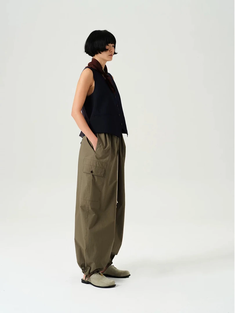 fafamoon设计师品牌25春夏束脚宽腿裤