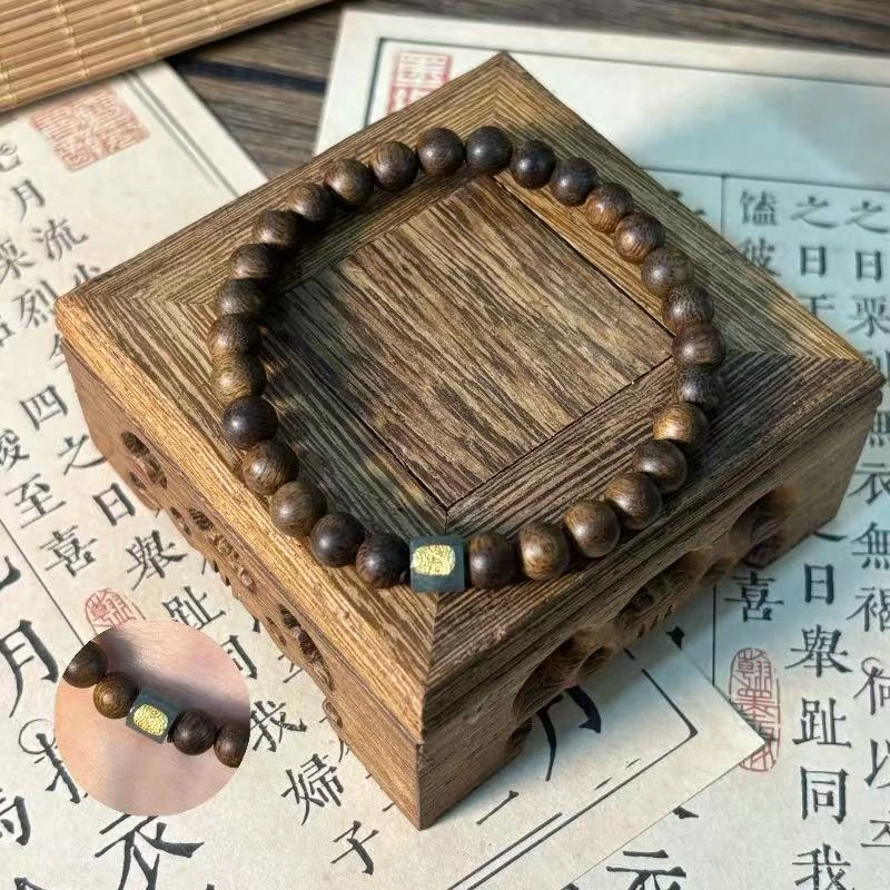 沉香文莱软丝沉香手串沉水级赵丽颖同款蓝水路路通高端收藏老料!