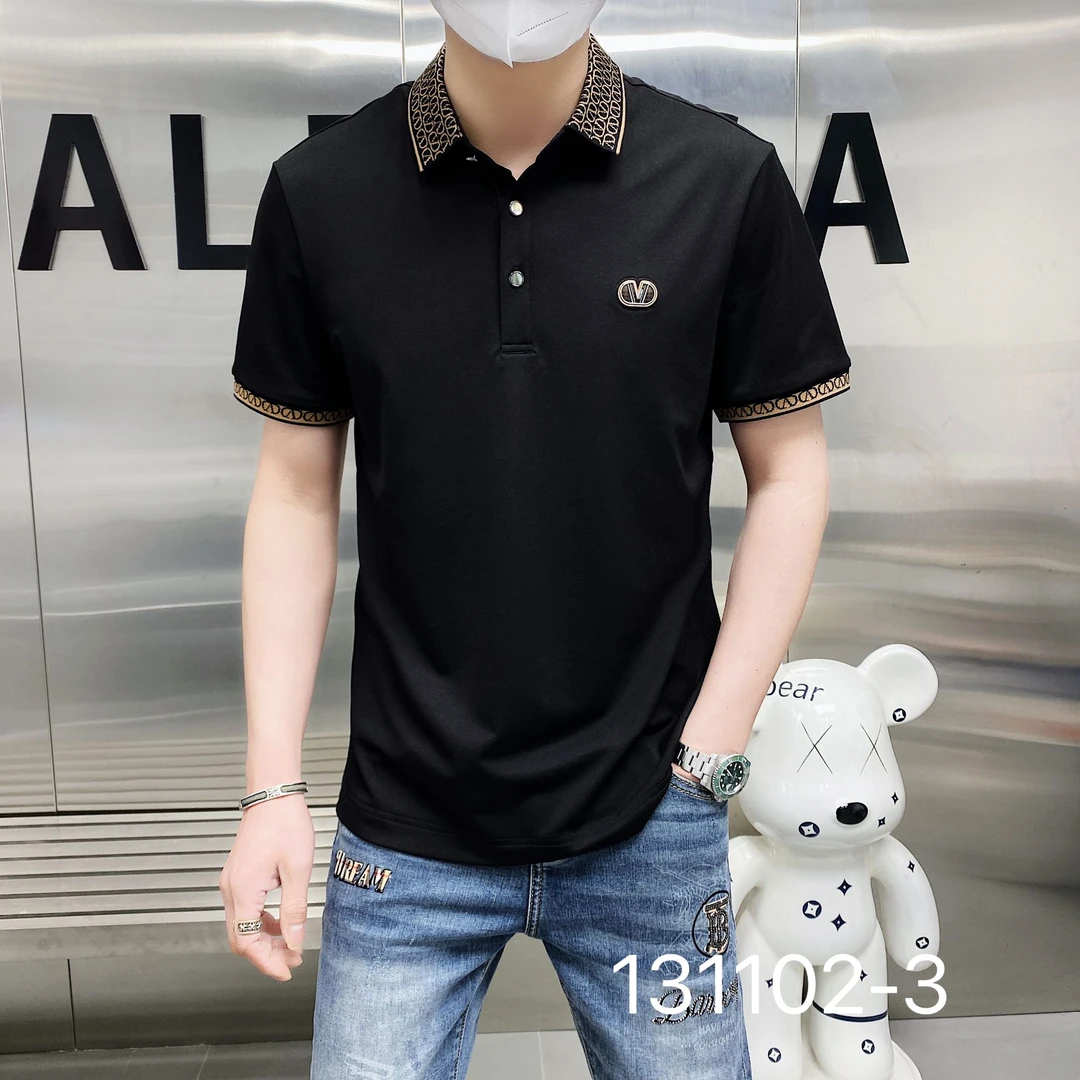 【高货简陋】高端欧货polo衫131102提花撞色领男士轻奢时尚高品质