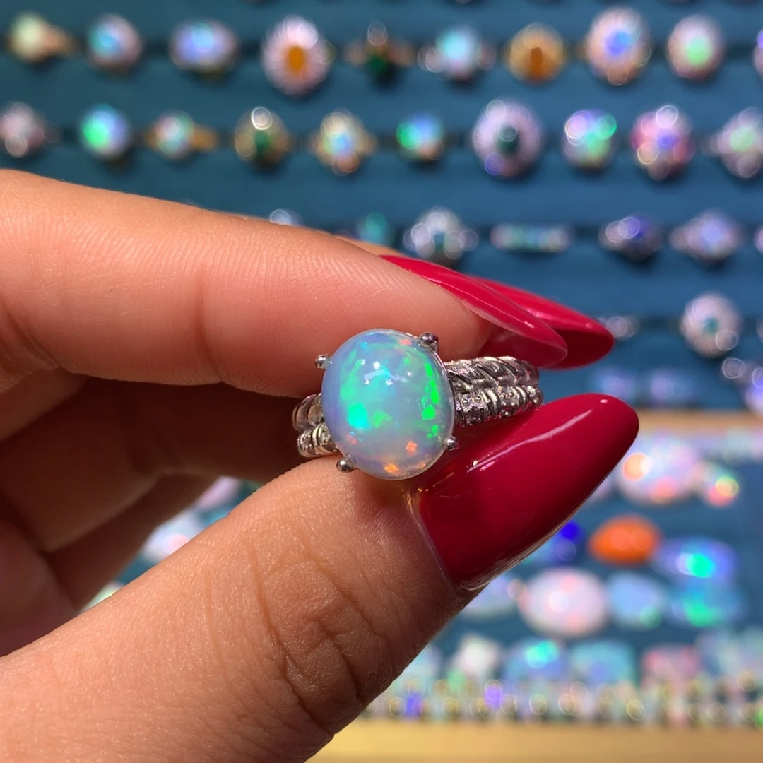 欧泊银S925镶嵌戒指款