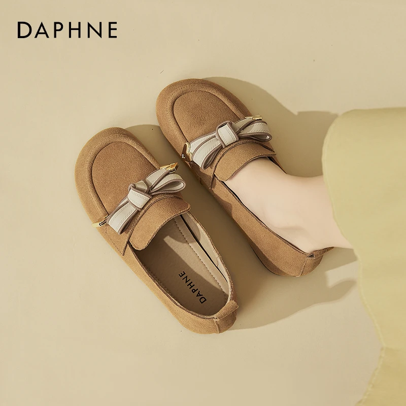 达芙妮复古勃肯鞋女秋季新款2025爆款一脚蹬圆头单鞋小个子乐福鞋