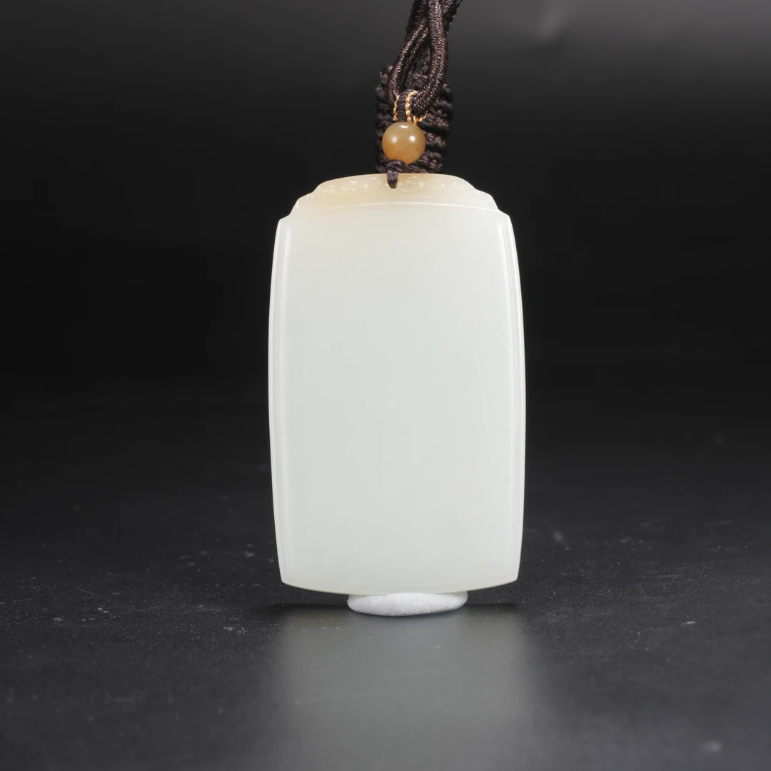 lot70老坑和田玉羊脂平安无事牌/保利拍卖