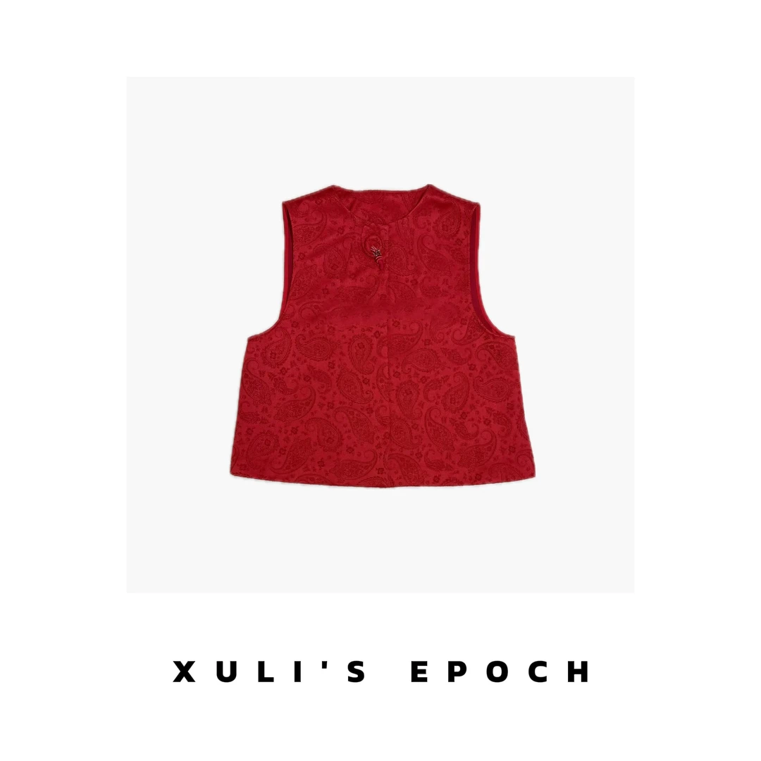 XULI'S EPOCH工艺腰果花提花加绒设计马甲·62651·生日限定