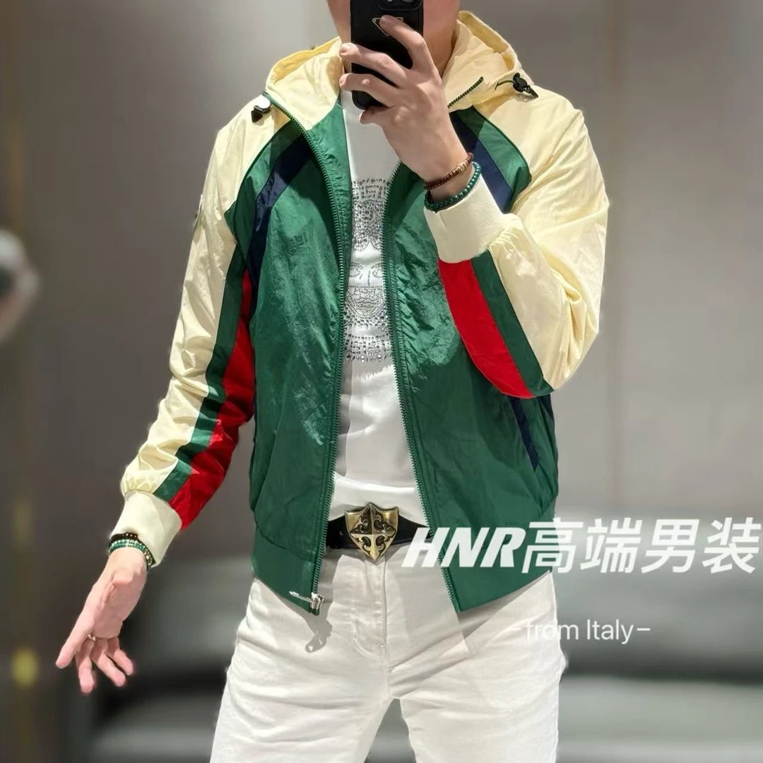 5D立体插肩袖全手工裁剪拼接磨点水溶纱工艺春季夹克1012-1