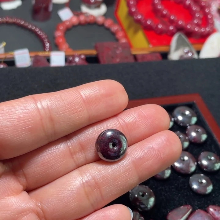 天然辰砂乌砂平安扣5克