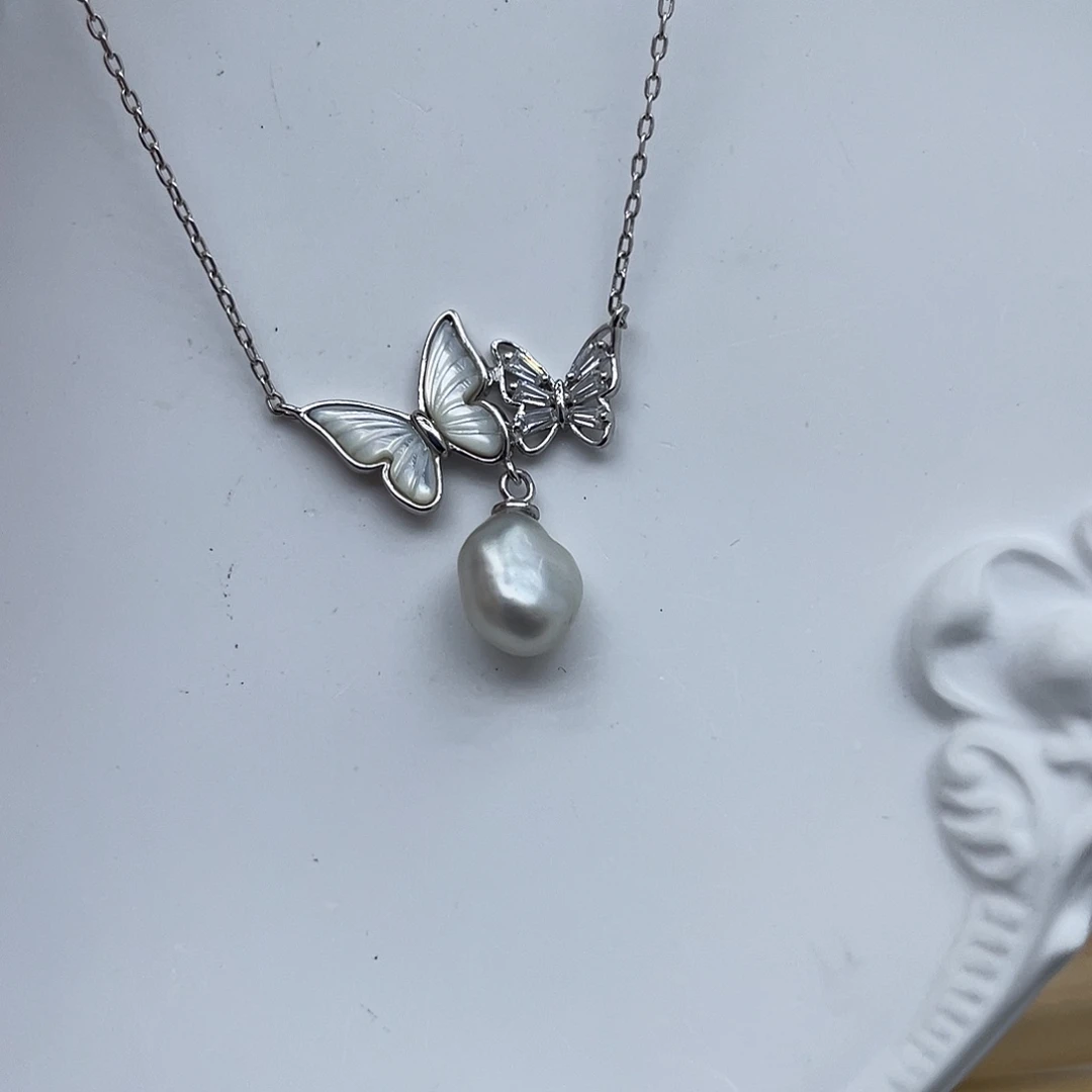 项链海水珍珠银S925镶嵌