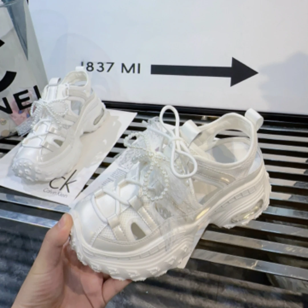 Y.M.Q逸美琦女款夏季轮胎打底镂空女款增高老爹鞋