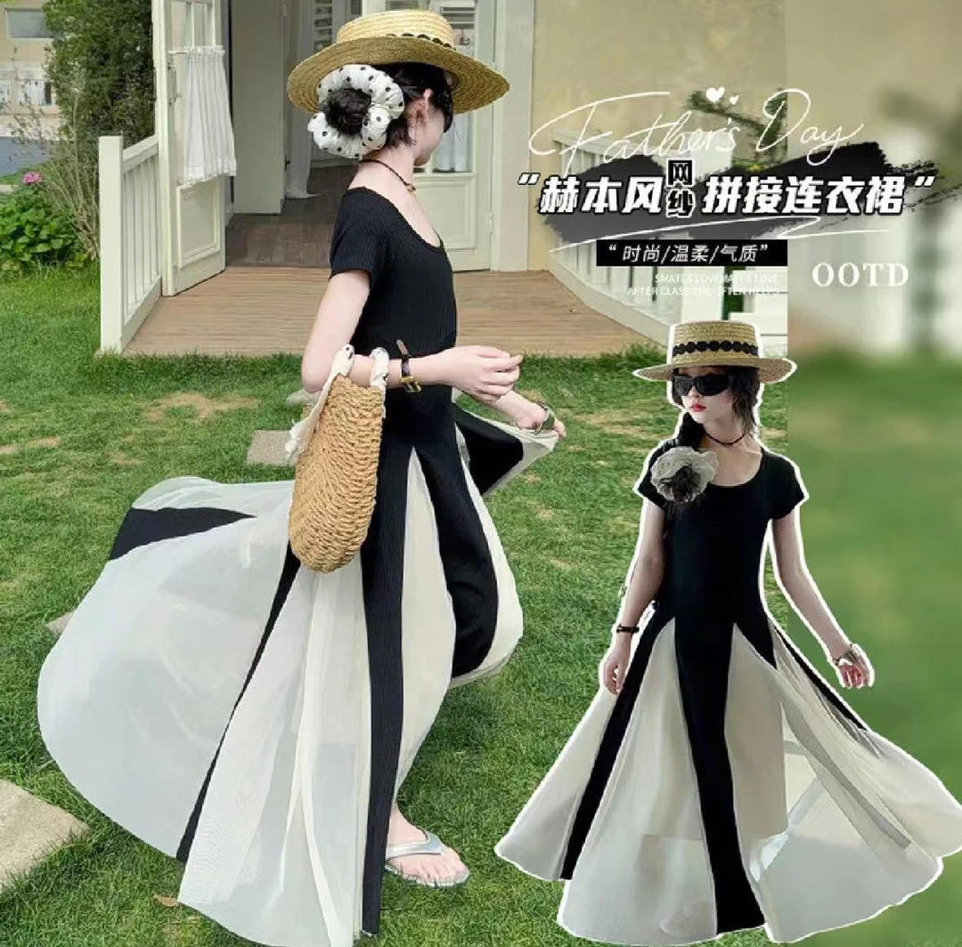 【气质穿搭】女童夏款赫本风无袖连衣长裙DH0165