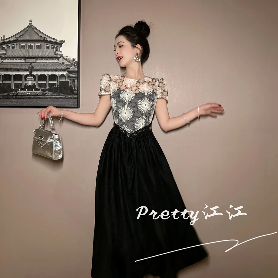 Pretty小众设计师品牌江江定制 欧式大摆裙小众芭比风连衣裙21765