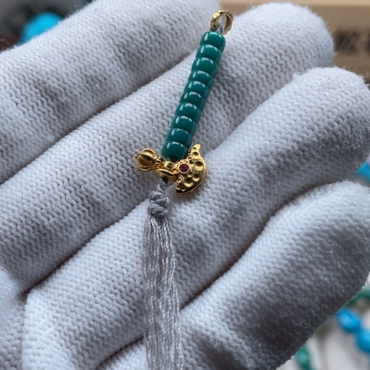 绿松石18K金镶嵌珠宝奇石